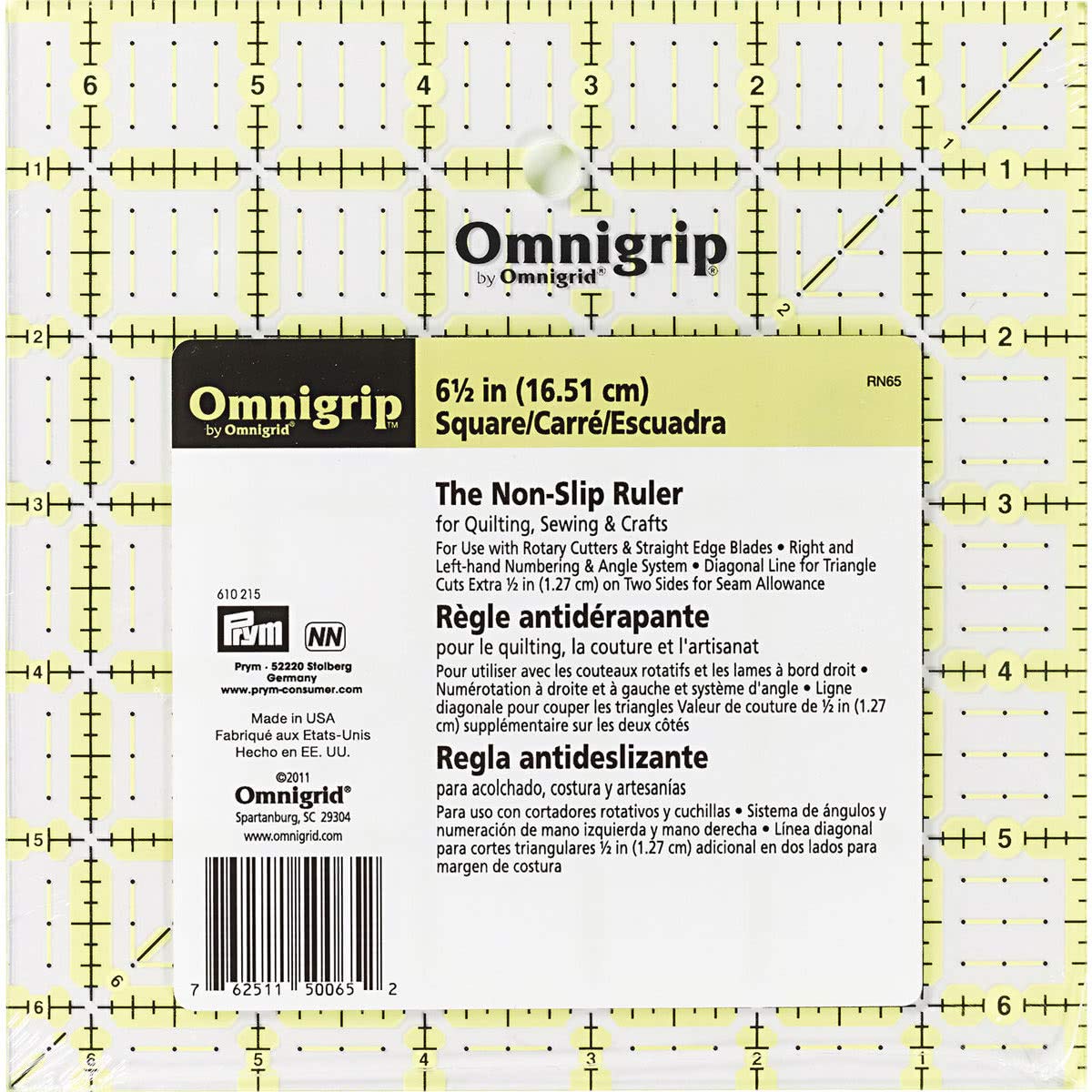 prym-610215-omnigrip-anti-rutsch-lineal-6-5-x-6-5-inch image 1