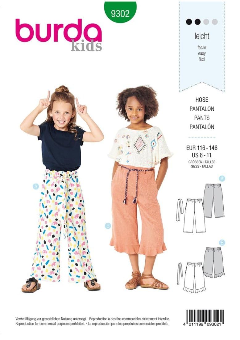 burda-schnittmuster-9302-m-dchen-culottes-gr-116-146 image 1
