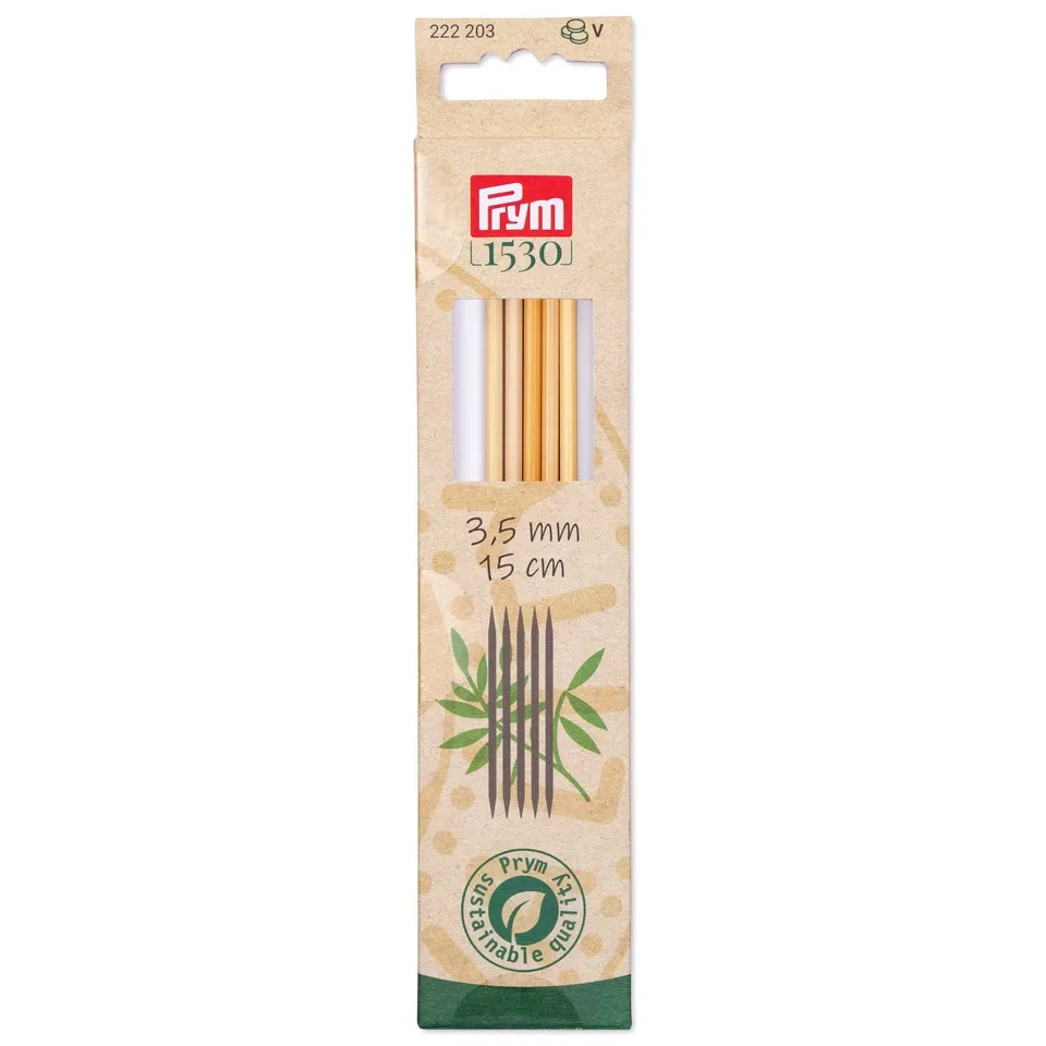 prym-1530-strumpfstricknadeln-15-cm-3-5-mm-holzfarben image 1