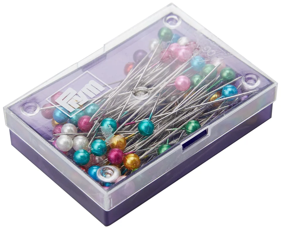 prym-028625-perlkopf-stecknadeln-0-58-x-40-mm-bunt-sortiert-karte-mit-dose image 1