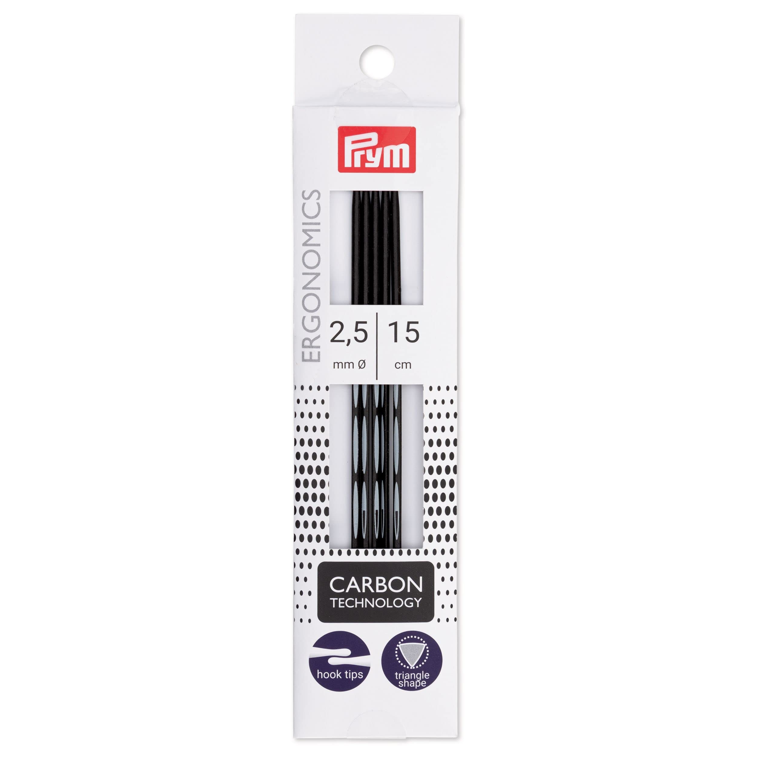 prym-ergonomics-carbon-strumpfstricknadeln-15-cm-2-50-mm-5er-set image 1