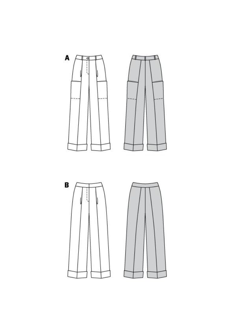 burda-style-6079-schnittmuster-bundfaltenhosenvariationen-damen-gr-34-44 image 6