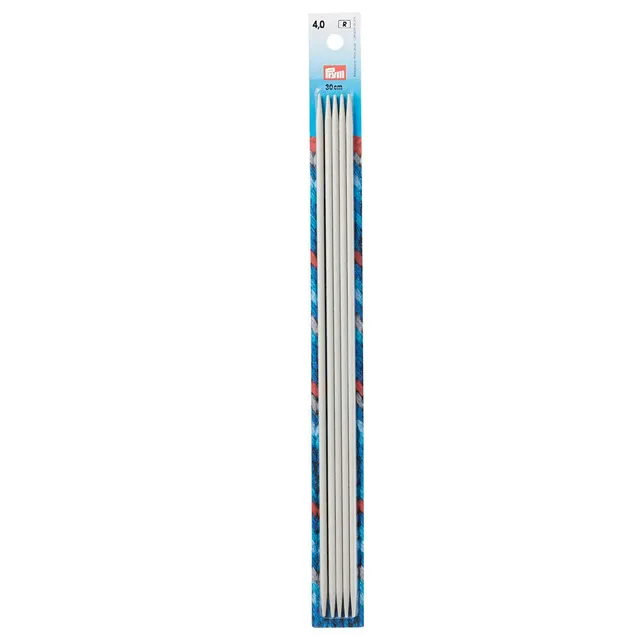 prym-strumpfstricknadeln-alu-30-cm-4-00-mm-perlgrau-spiel image 1