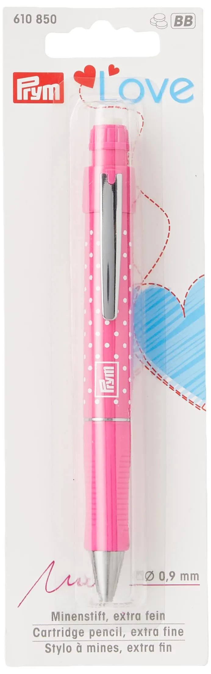 prym-love-markierstift-pink-0-9-mm-mit-2-minen-radiermine image 1
