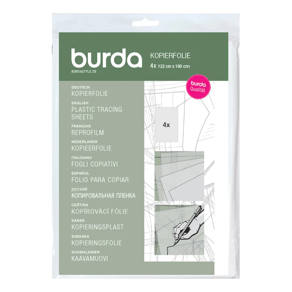 burda-style-kopierfolie-transparent-gr-n-122-x-100-cm-4-bl-tter image 1