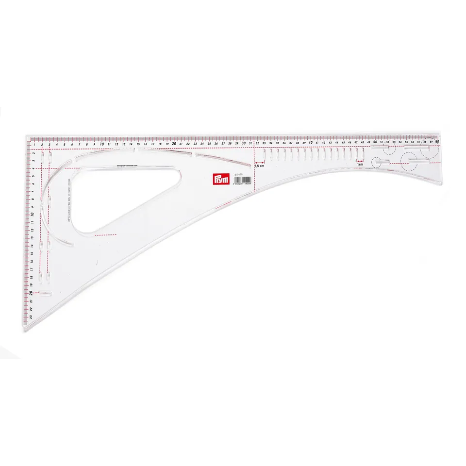 prym-611499-schneiderlineal-60-cm-transparent-24-x-60-cm-kunststoff-mit-90-grad- image 1