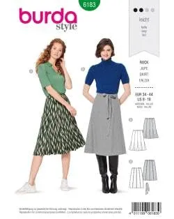 burda-style-6183-schnittmuster-rock-damen-gr-34-44-level-2-leicht image 1
