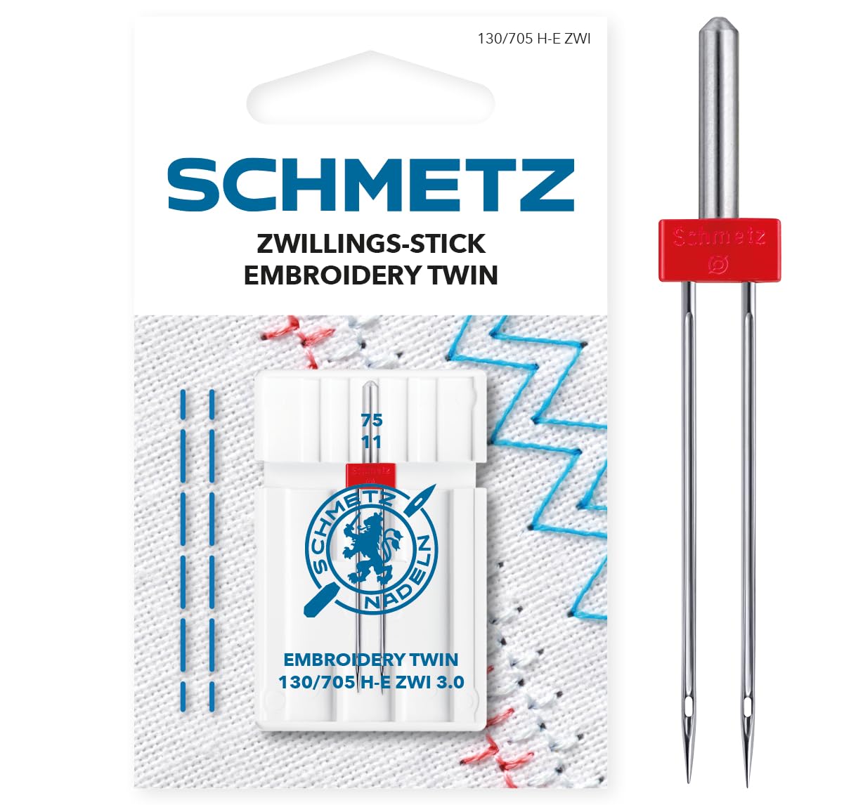 schmetz-zwillings-sticknadel-75-11-3-0-mm-1-n-hmaschinennadel image 1