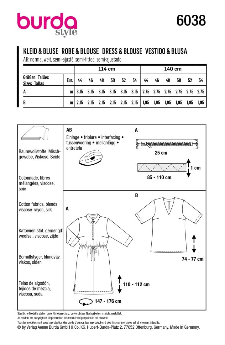 burda-style-katalog-schnittmuster-6038-kleid-mit-gummizug-und-tunika-damen-gr-44 image 8