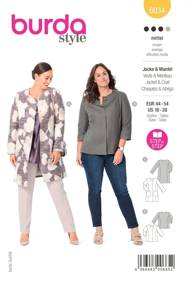 burda-style-katalog-schnittmuster-6034-mantel-und-jacke-mit-druckkn-pfen-damen-g image 1