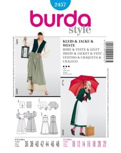 burda-2457-schnittmuster-magd-und-b-uerin-kost-m-damen-gr-36-48 image 6