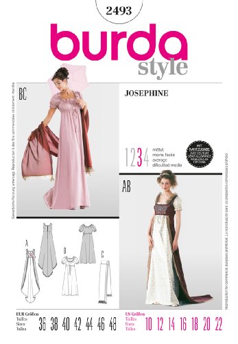 burda-style-papierschnittmuster-2493-damen-empire-kleid-karneval-gr-36-48 image 2