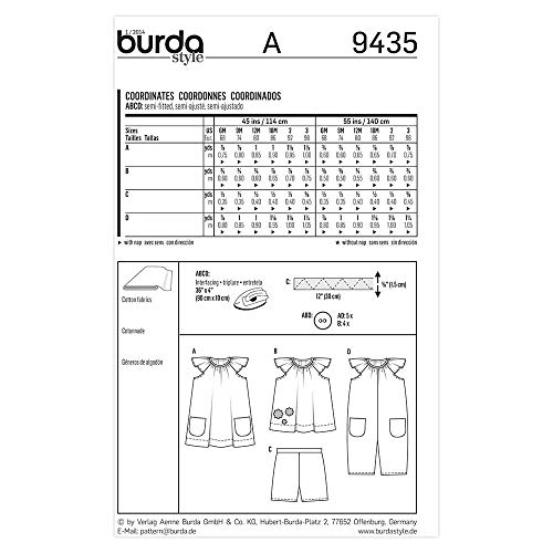 burda-style-9435-baby-schnittmuster-kleid-top-hose-overall-gr-68-98 image 4