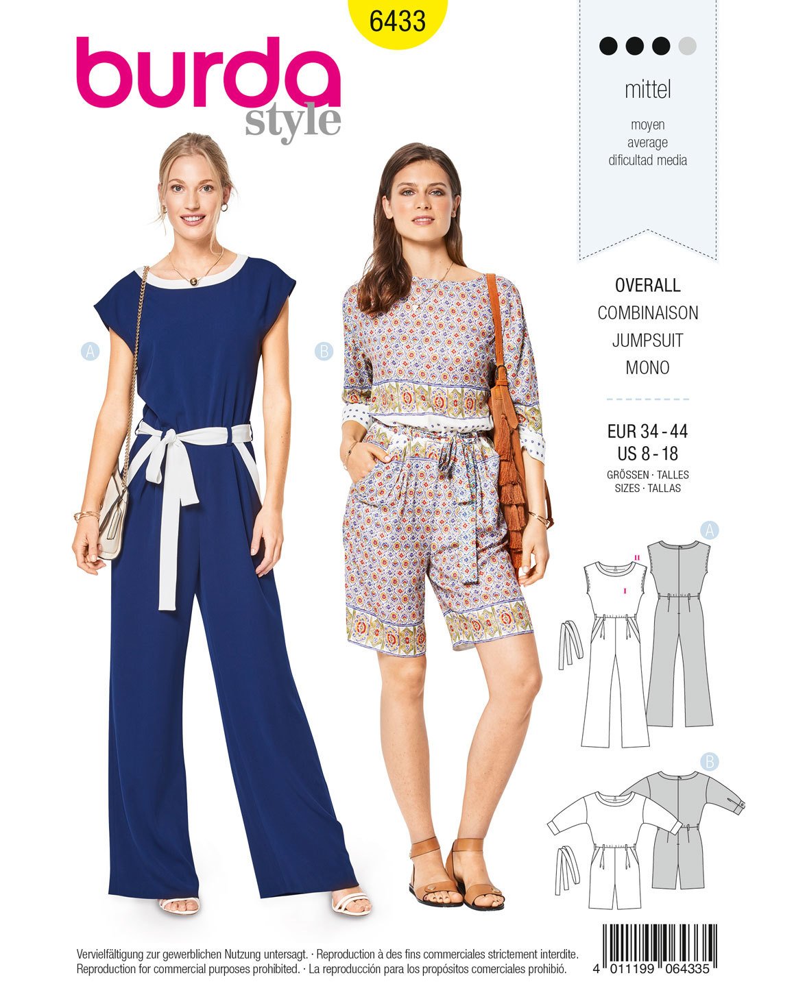 burda-style-schnittmuster-6433-overall-damen-gr-34-44 image 1