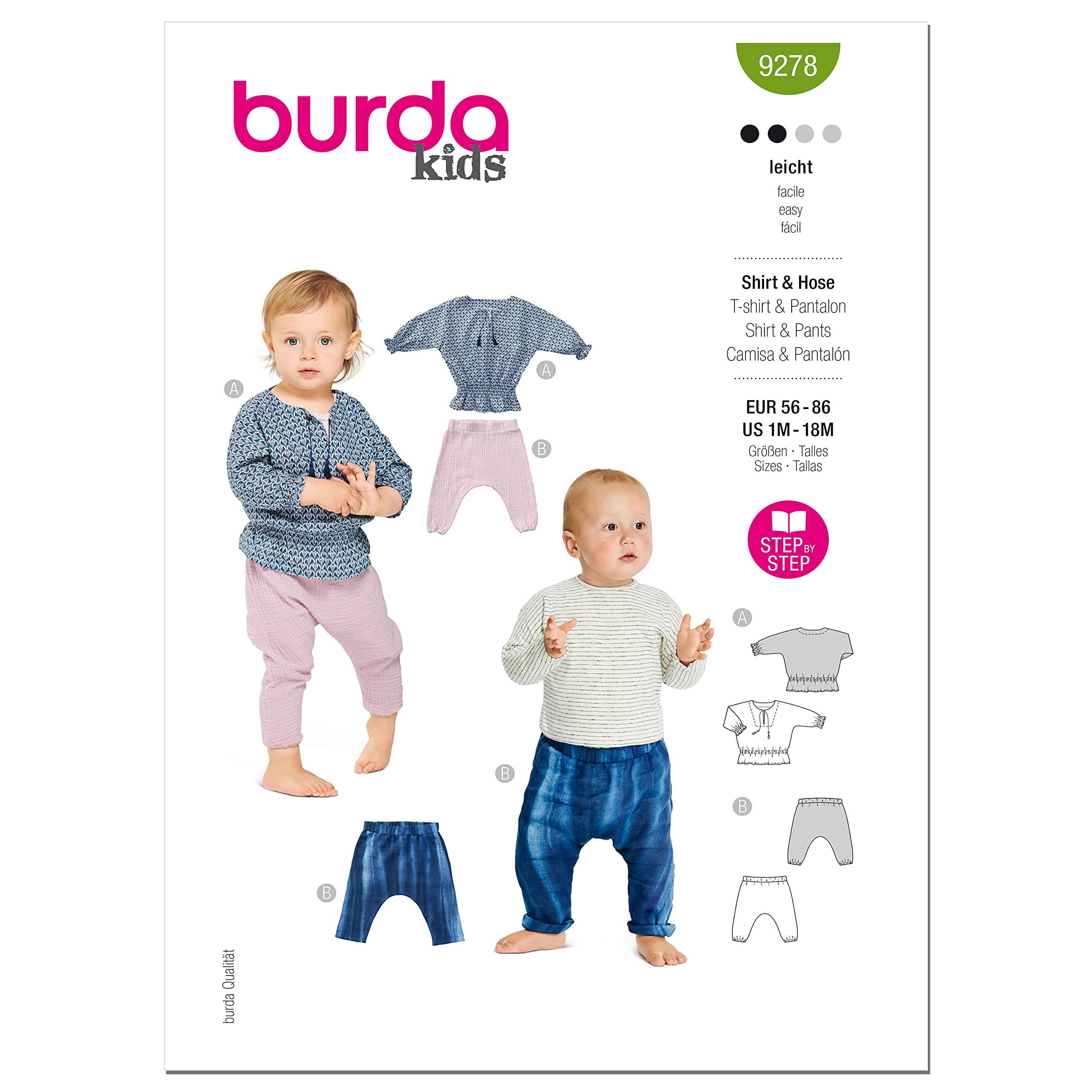 burda-style-9278-schnittmuster-shirt-und-hose-kids-gr-56-86-level-2-leicht image 1
