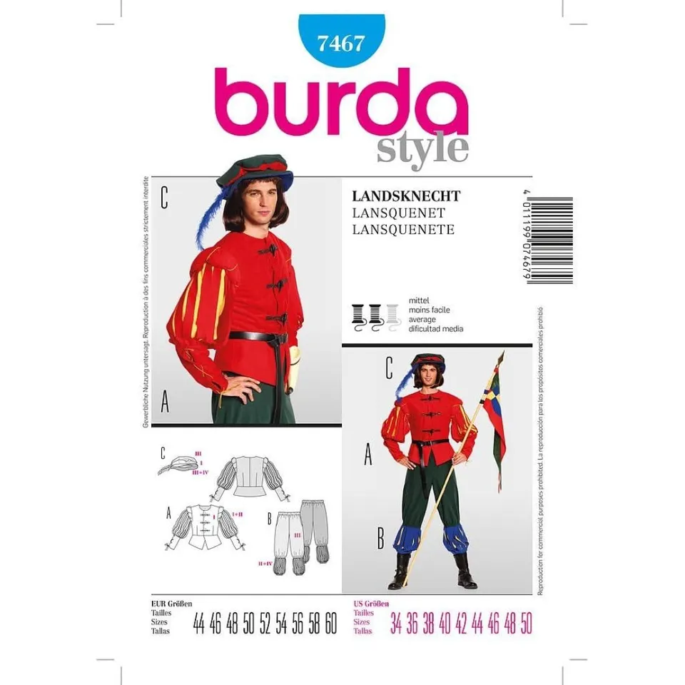 burda-style-schnittmuster-7467-herren-landsknecht-kost-m-gr-44-60 image 1