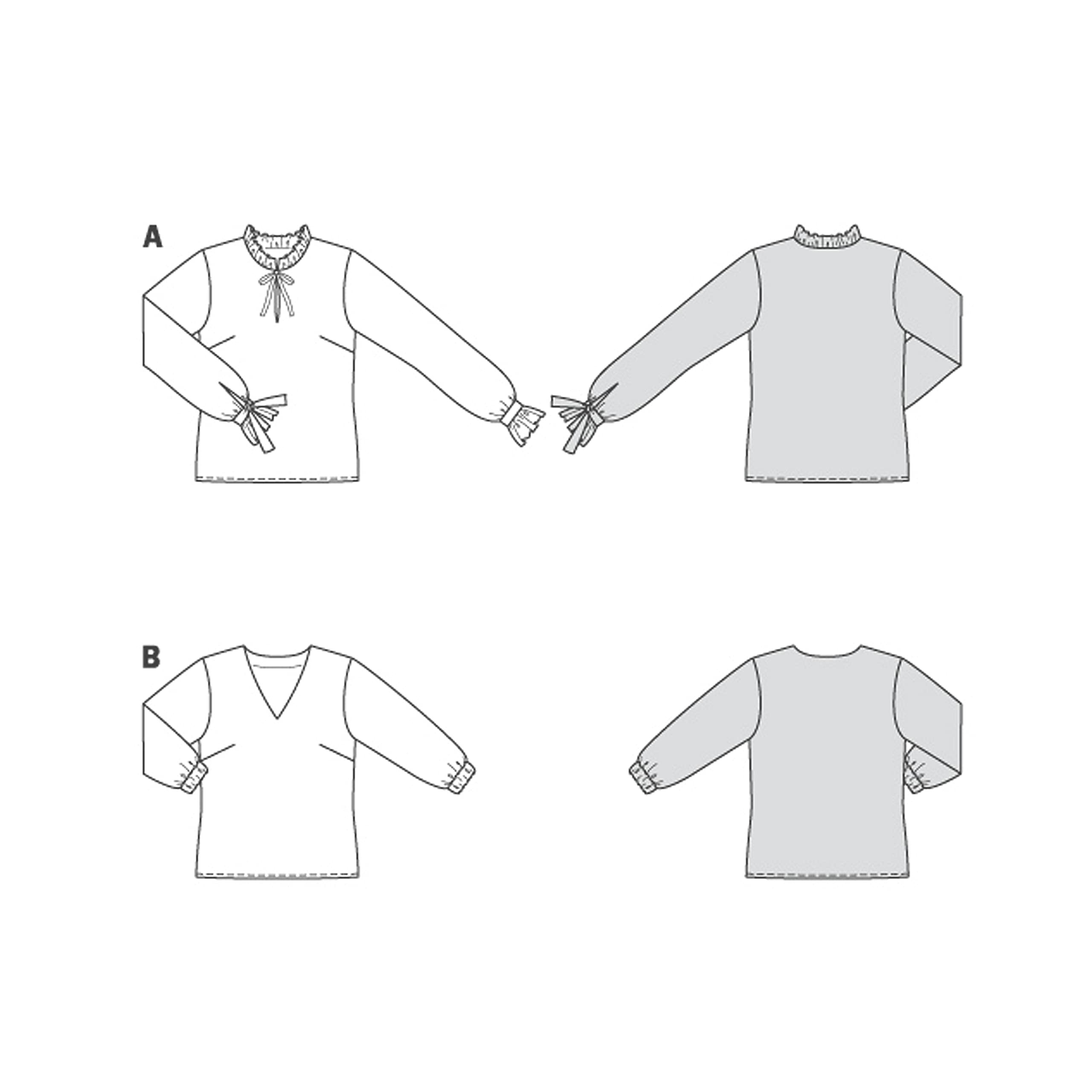 burda-style-schnittmuster-set-blusen-r-schen-und-v-ausschnitt-damen-gr-34-44 image 7
