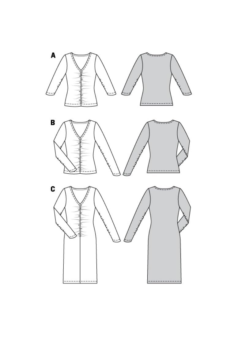 burda-style-6113-schnittmuster-shirt-und-kleid-damen-gr-34-44 image 4