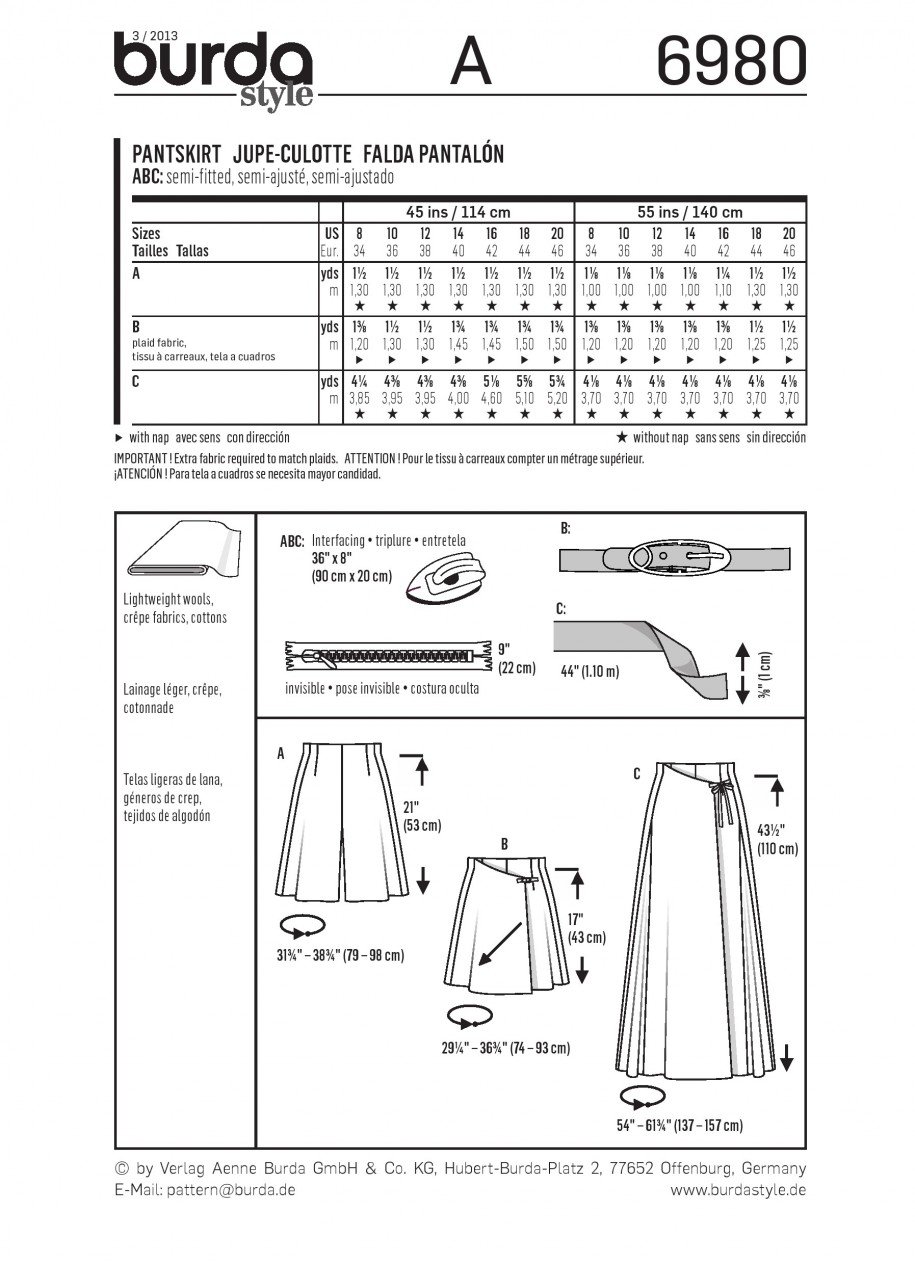 burda-style-6980-hosenrock-mit-wickeleffekt-gr-34-46-papierschnittmuster-damen image 3