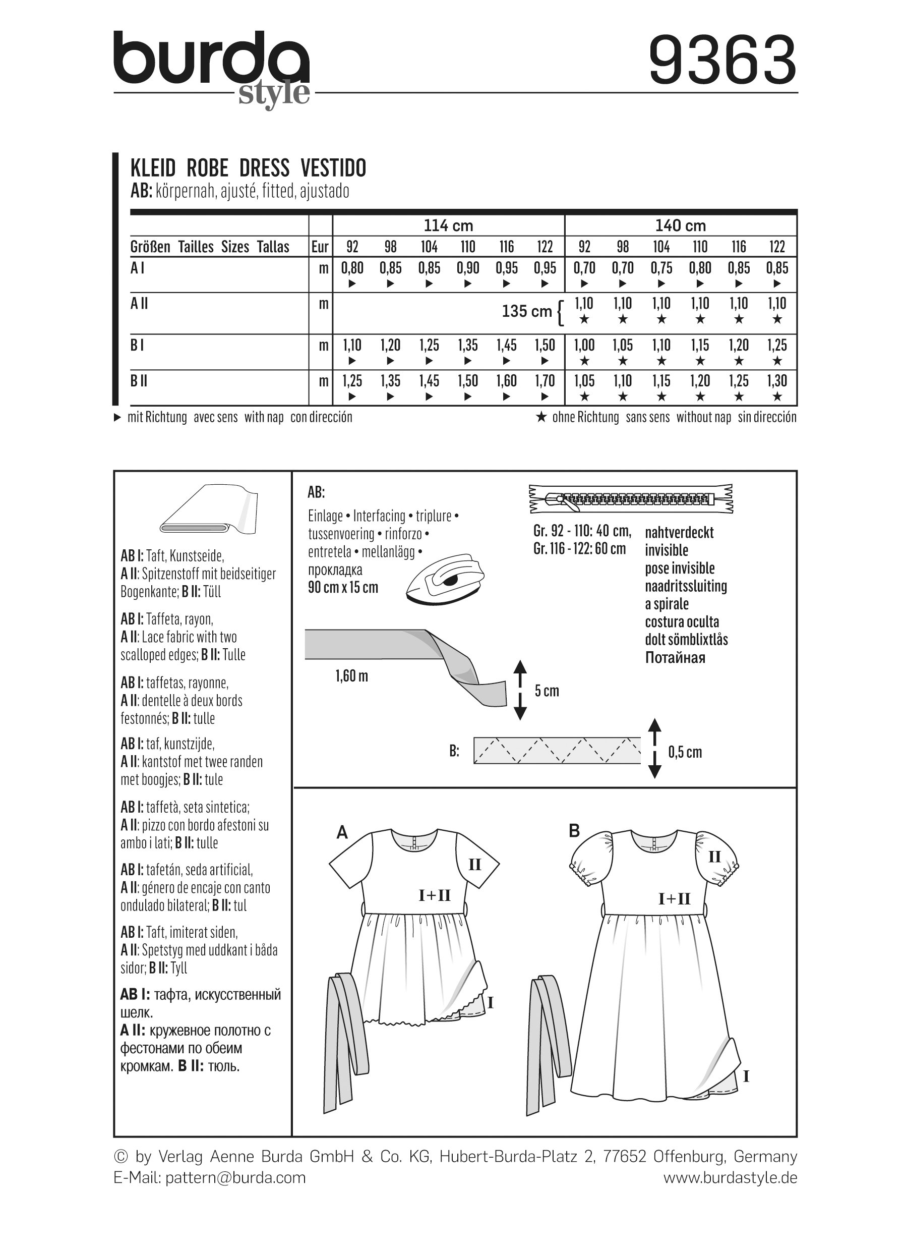 burda-style-9363-schnittmuster-festtagskleid-mit-puff-rmel-kids-gr-92-122 image 3