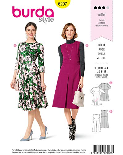 burda-style-schnittmuster-6297-midikleid-damen-34-44-mit-taillenblende image 2