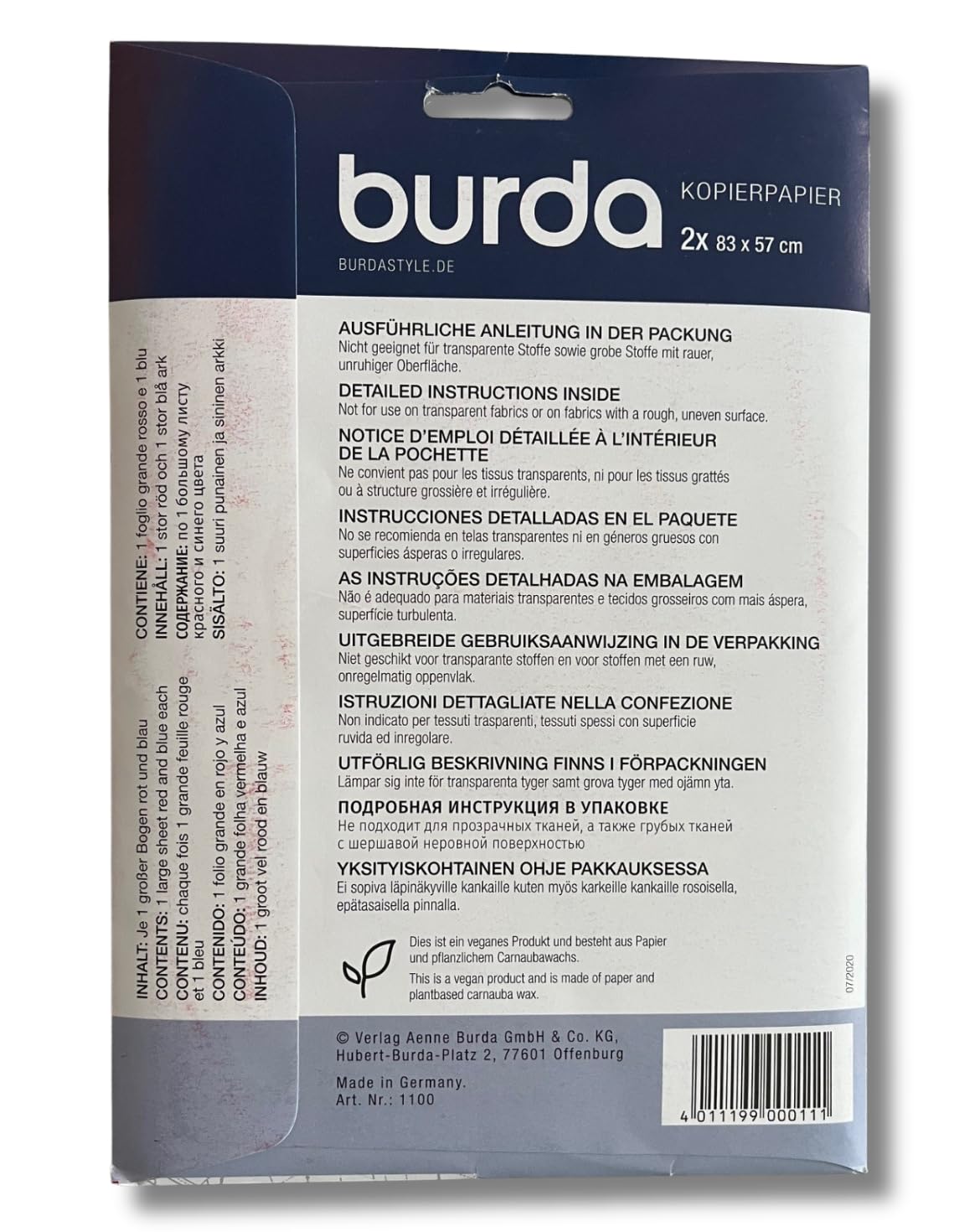 burda-style-kopierpapier-schnittmusterpapier-2-blatt-83-x-57-cm-blau-rot image 2