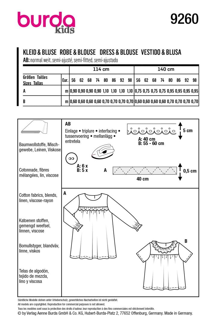 burda-style-b9260-schnittmuster-kleid-und-bluse-f-r-m-dchen-gr-56-98 image 7