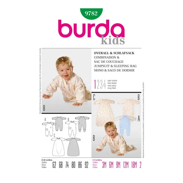 burda-style-9782-schnittmuster-baby-overall-schlafsack-gr-62-92 image 1