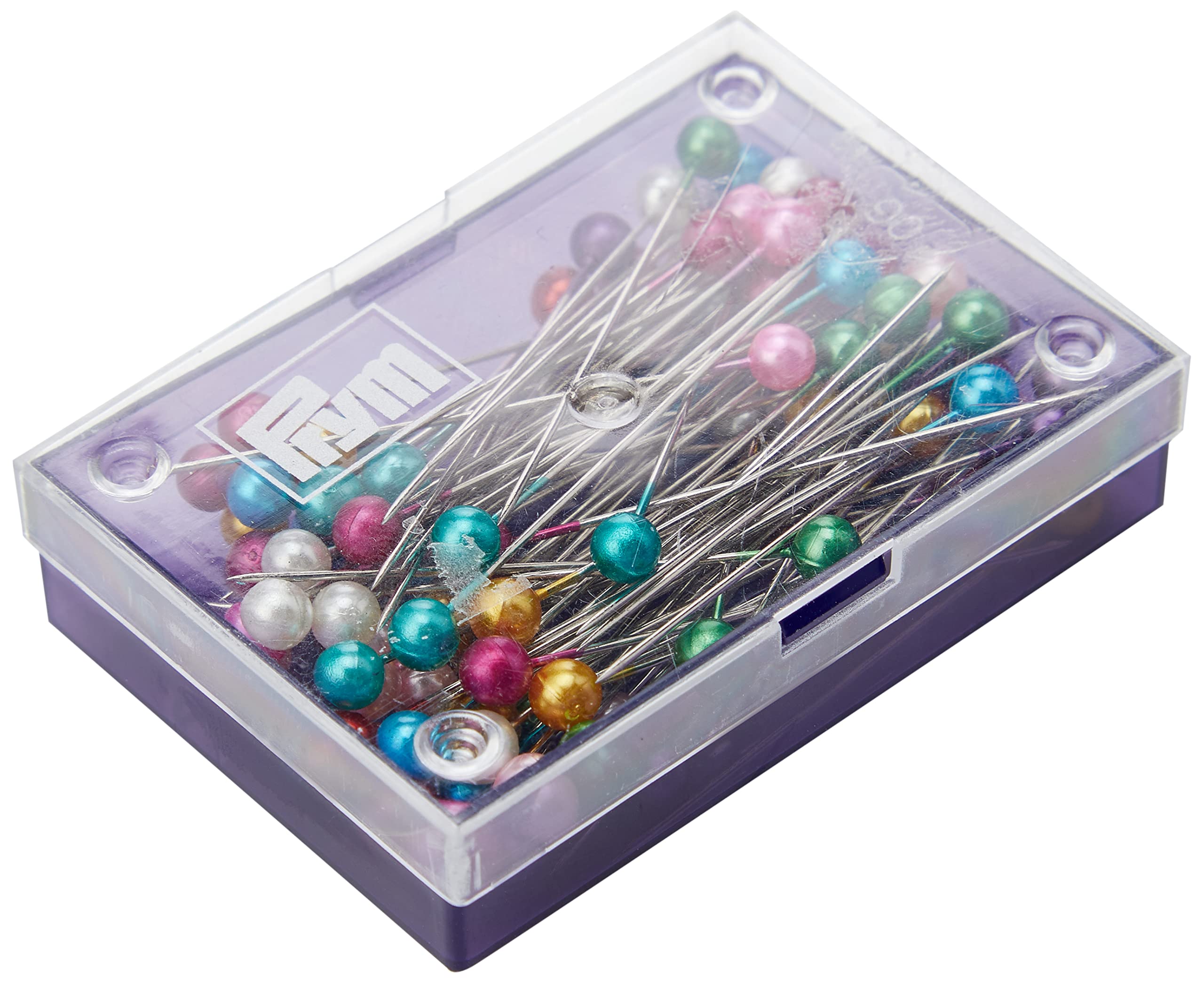 prym-028625-perlkopf-stecknadeln-0-58-x-40-mm-bunt-sortiert-karte-mit-dose image 1