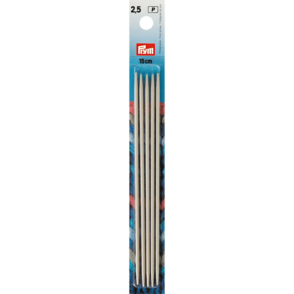 prym-nadelspiel-15-cm-gr-e-2-5-mm-strumpfstricknadeln-perlgrau image 1