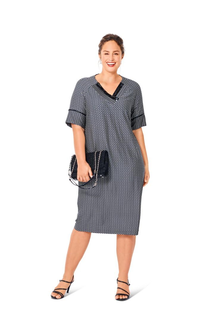 burda-style-schnittmuster-6018-kurzarm-midikleid-und-bluse-mit-zier-ausschnitt-d image 6