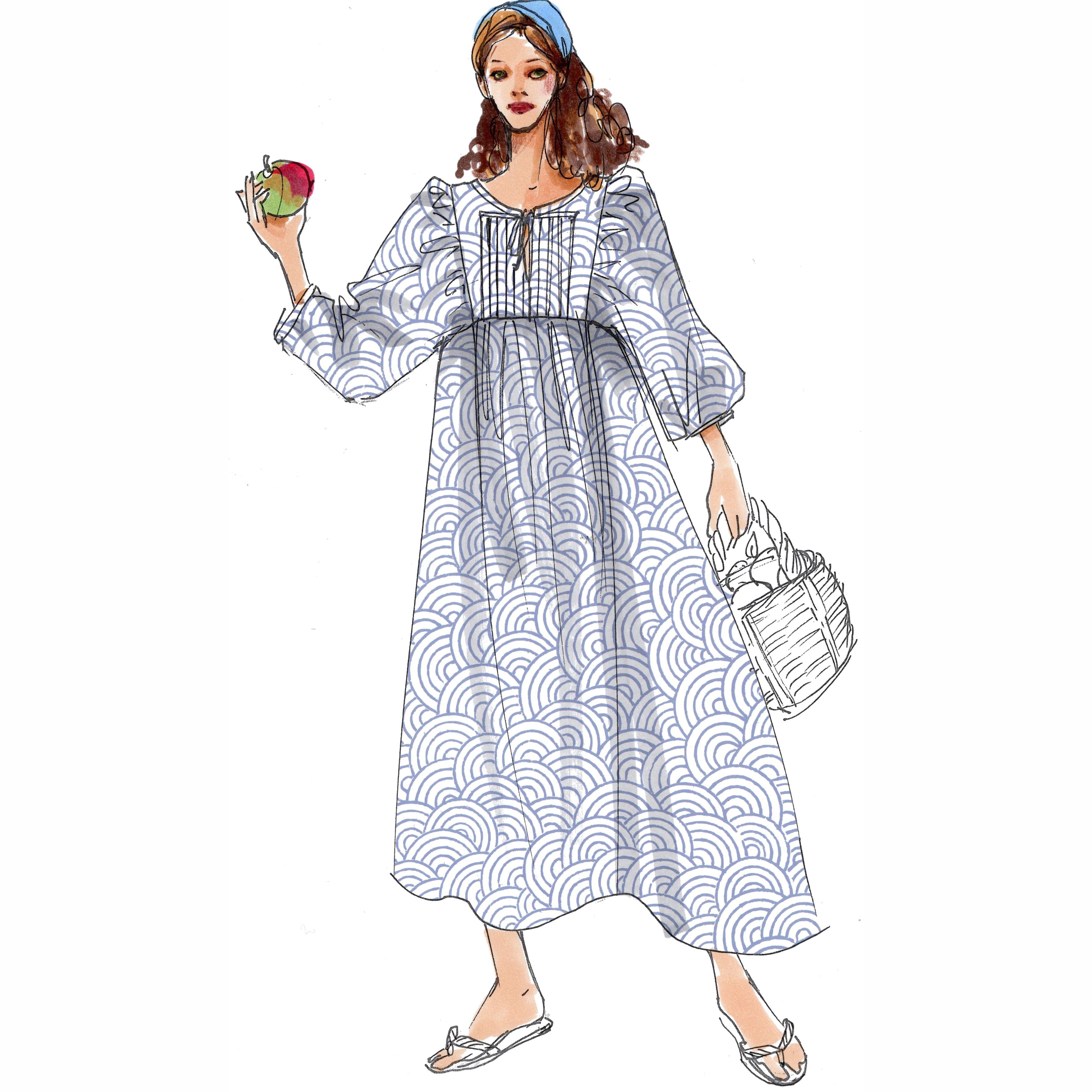 schnittmuster-berlin-midikleid-wiebke-damen-boho-kleid-gr-34-50 image 1