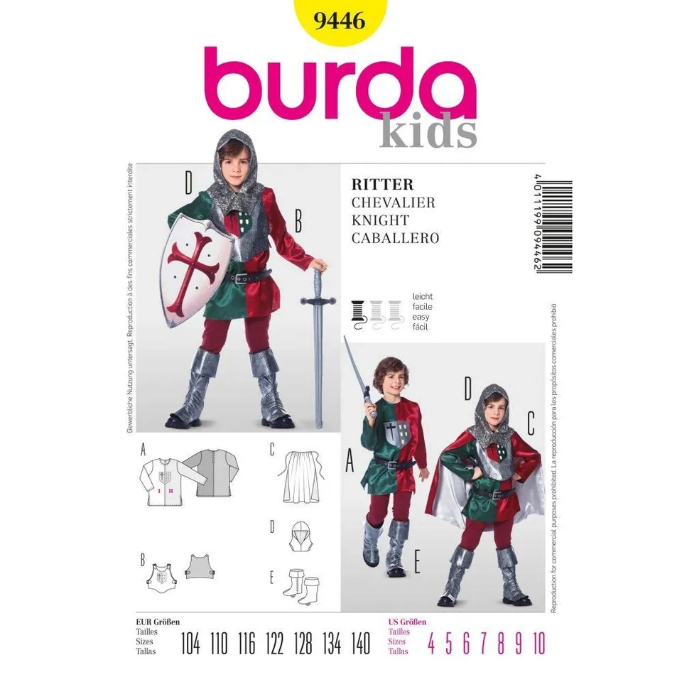 burda-style-kids-9446-ritter-kost-m-kinder-104-140-schnittmuster image 1