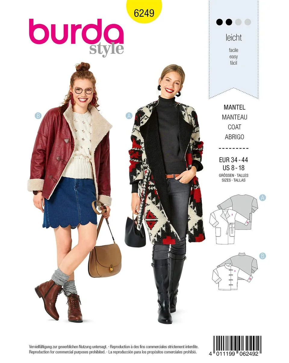 burda-style-schnittmuster-6249-wickeljacke-und-kurzjacke-damen-34-44 image 1