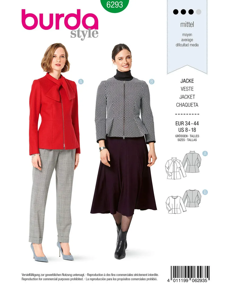 burda-style-6293-sch-chenjacke-damen-34-44-schnittmuster image 1