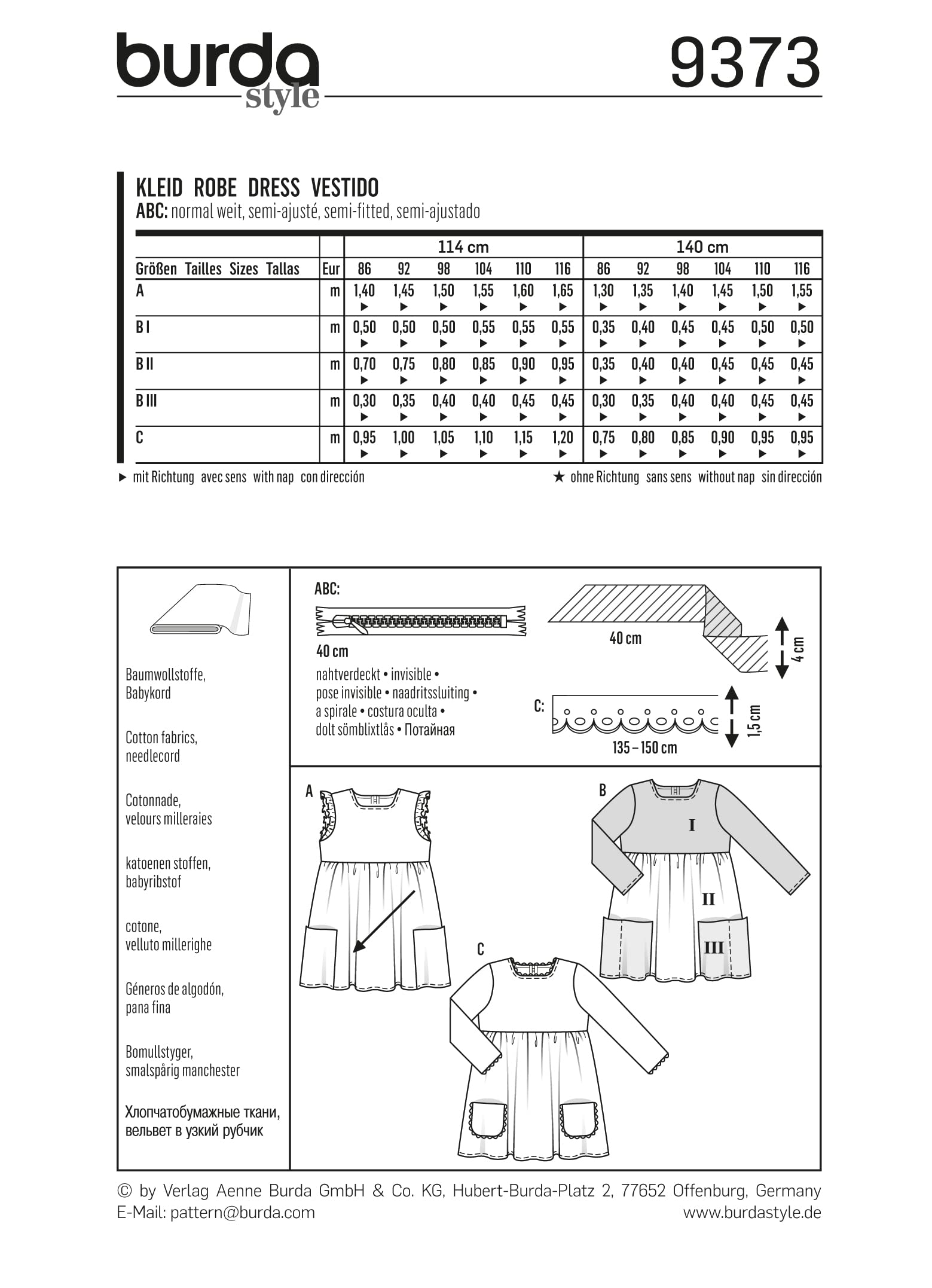burda-style-9373-m-dchen-kleid-papierschnittmuster-gr-98-104 image 2