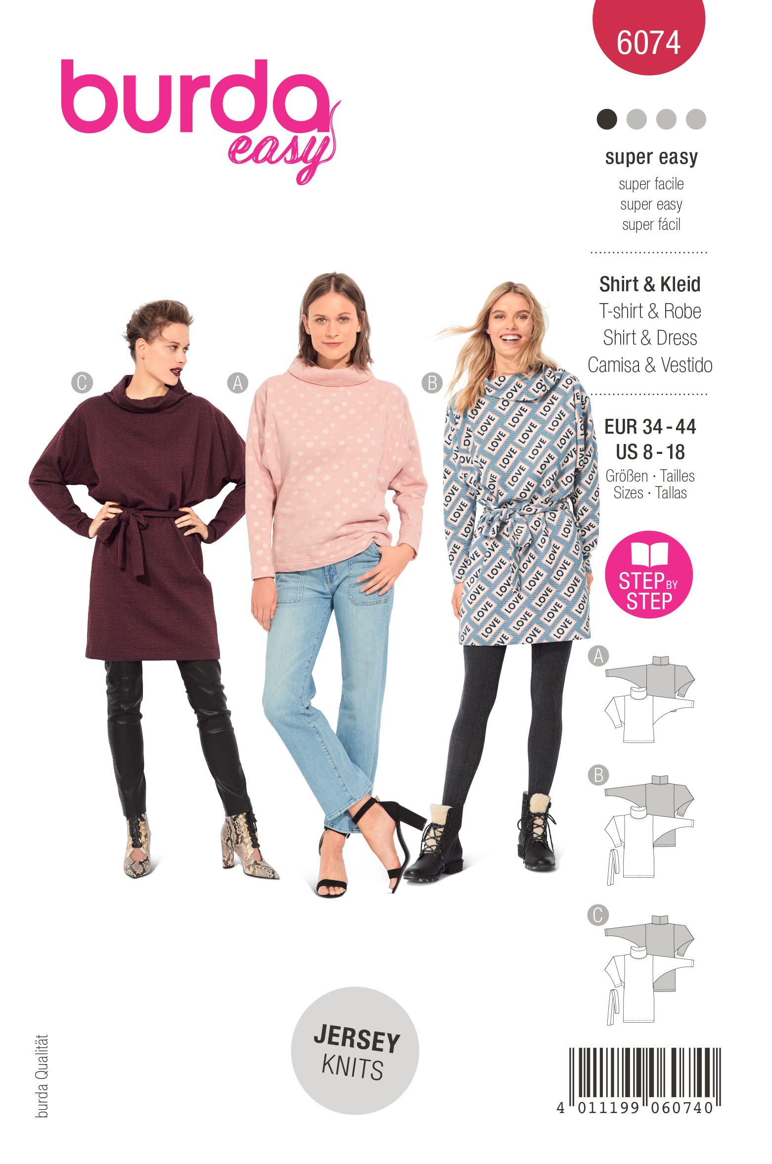 burda-style-b6074-papierschnittmuster-oberteil-und-kleid-damen-gr-34-44 image 1