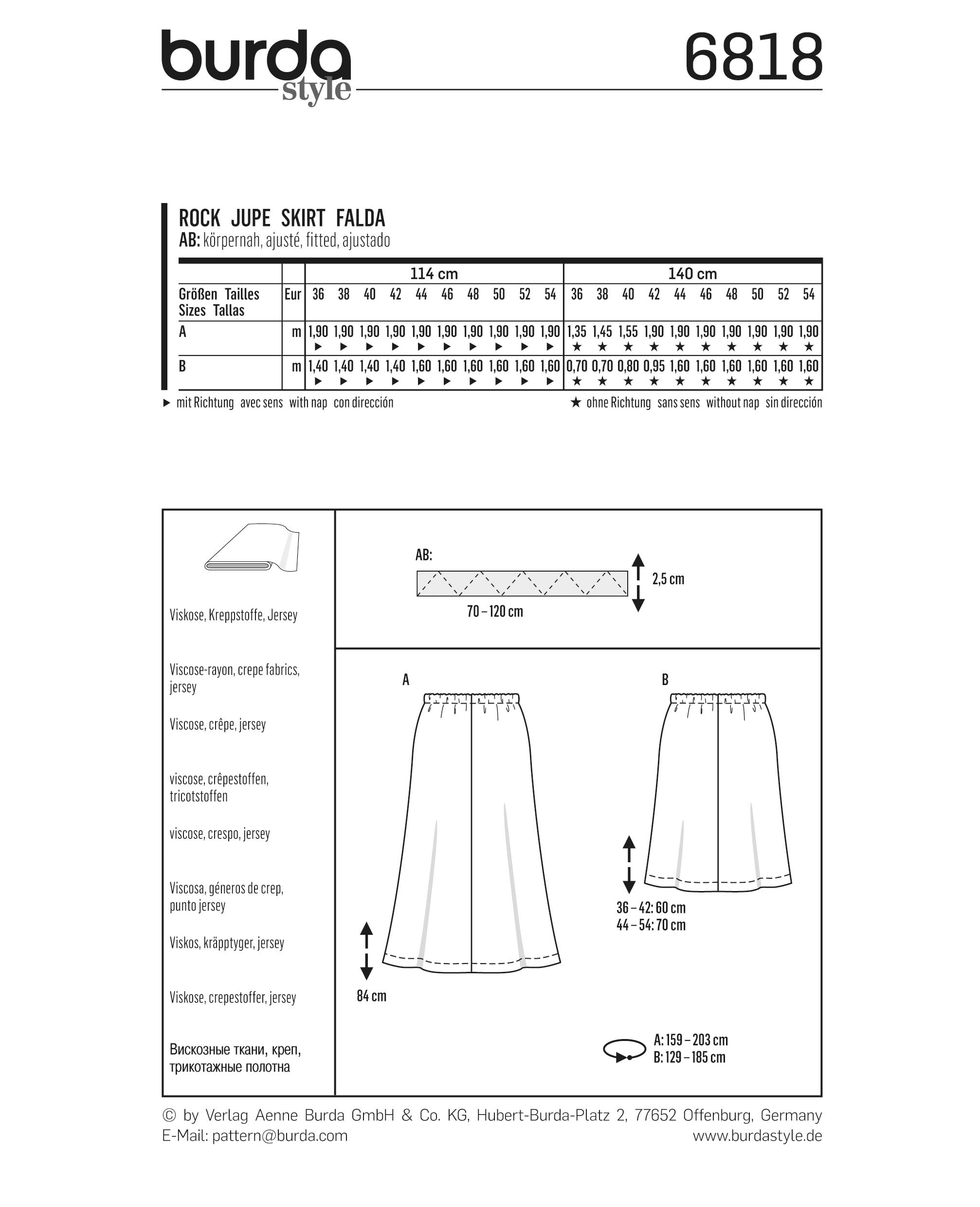 burda-style-schnittmuster-6818-damen-bahnenrock-mit-gummizug-gr-36-54-2-l-ngen image 2