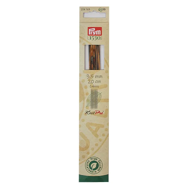 prym-224163-strumpfstricknadeln-cubics-natural-20-cm-3-50-mm-holz-eckig image 1
