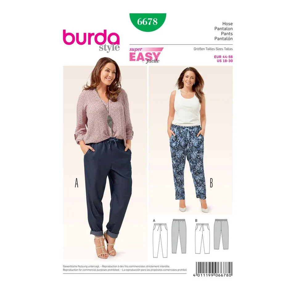 burda-style-schnittmuster-gummizughose-mit-eingriffstaschen-gr-44-56-sehr-leicht image 1