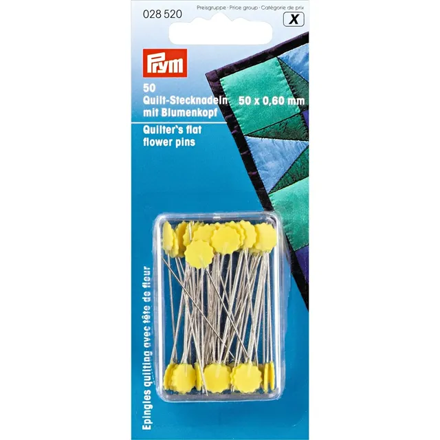 prym-quilt-stecknadeln-mit-blumenkopf-gelb-50-x-0-6-mm image 1