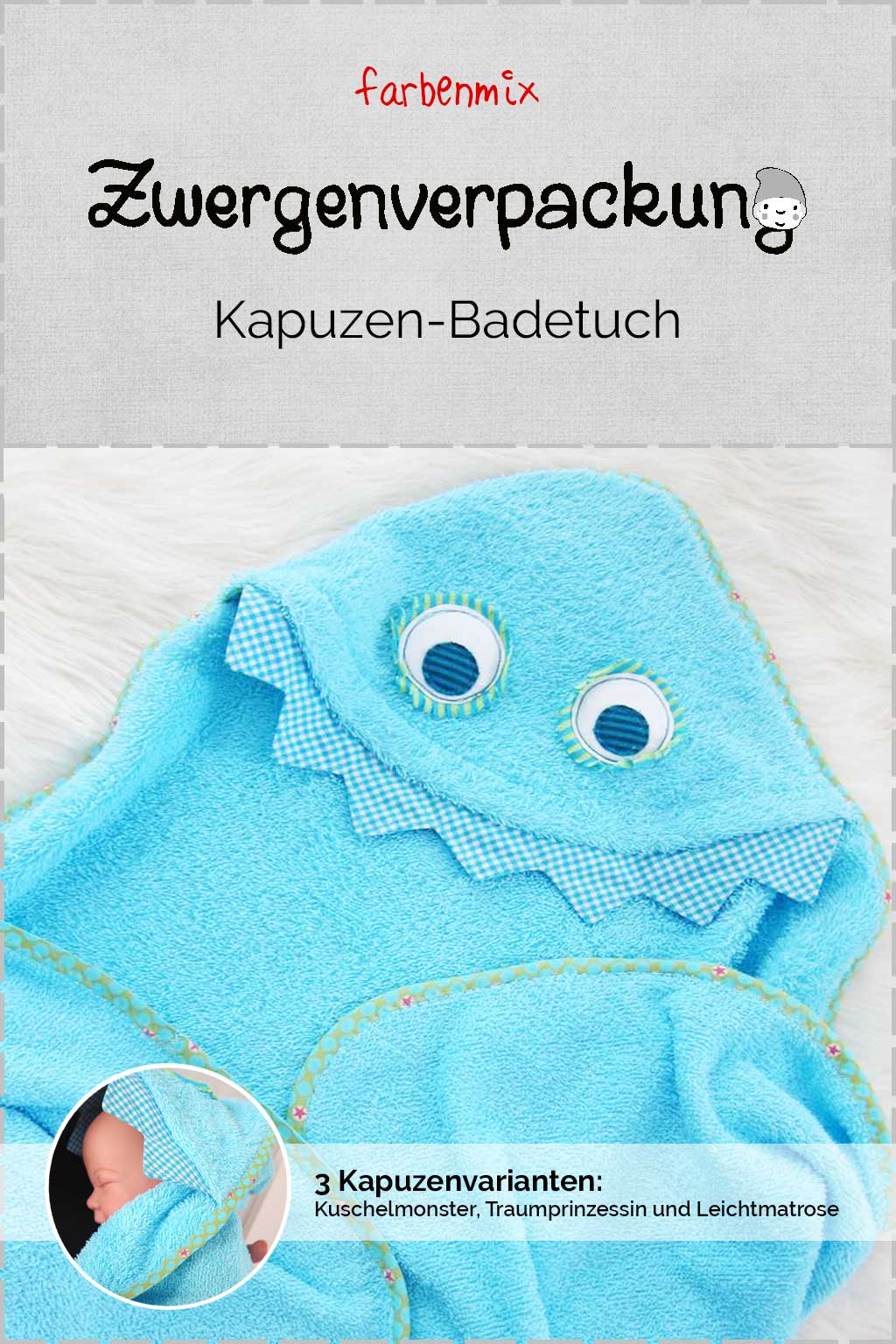 farbenmix-kapuzen-badetuch-f-r-kinder-kreativ-ebook-monster-prinzessin-matrose image 1