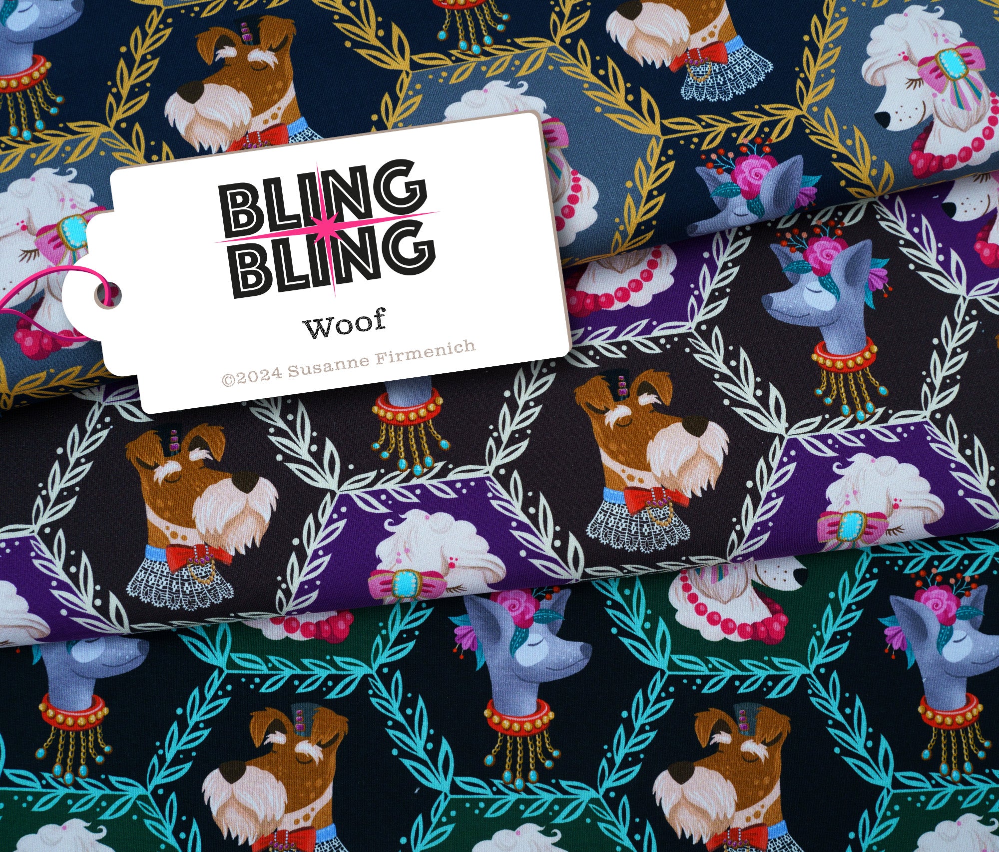 albstoffe-bling-bling-woof-canvas-bio-baumwolle image 1