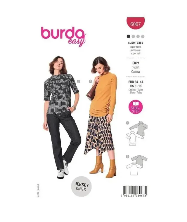 burda-style-6067-schnittmuster-shirtvariationen-damen-gr-34-44 image 1