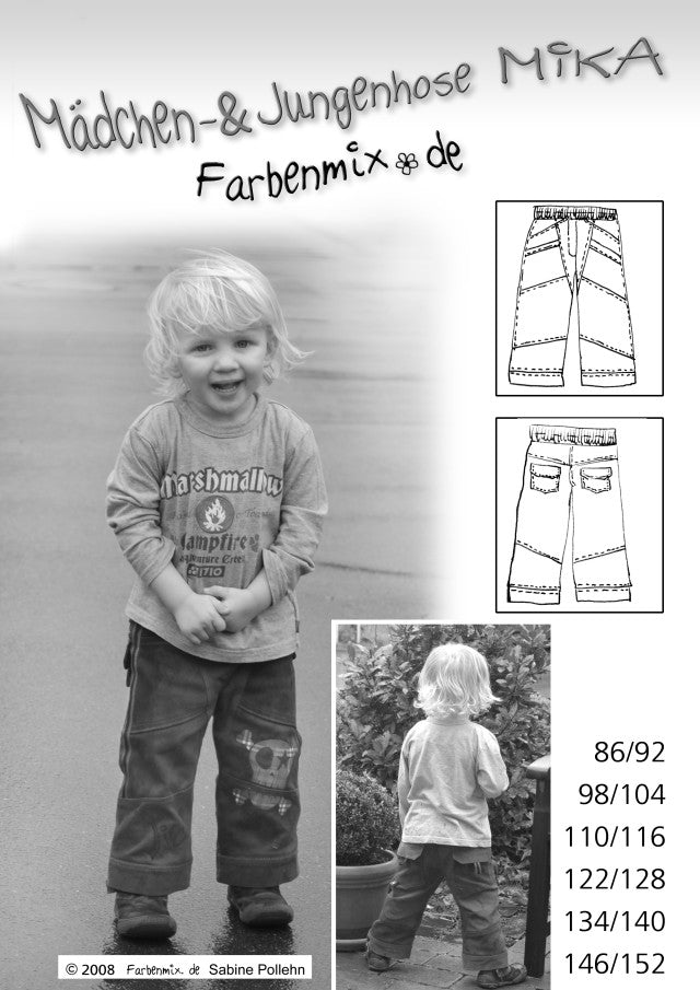 farbenmix-mika-papierschnittmuster-kinderhose-gr-86-92-146-152 image 1