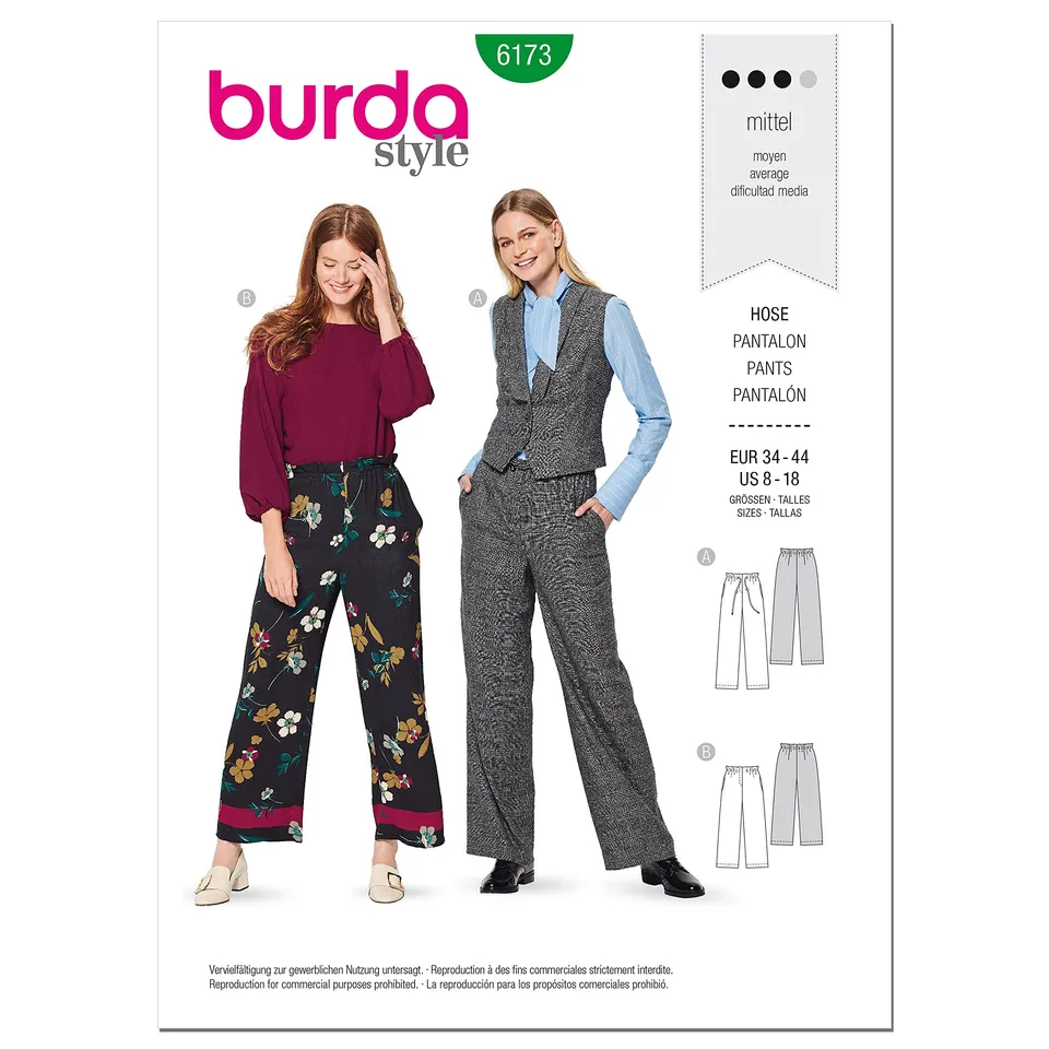 burda-style-schnittmuster-damenhose-kordelzug-gr-36-46-gerade image 1