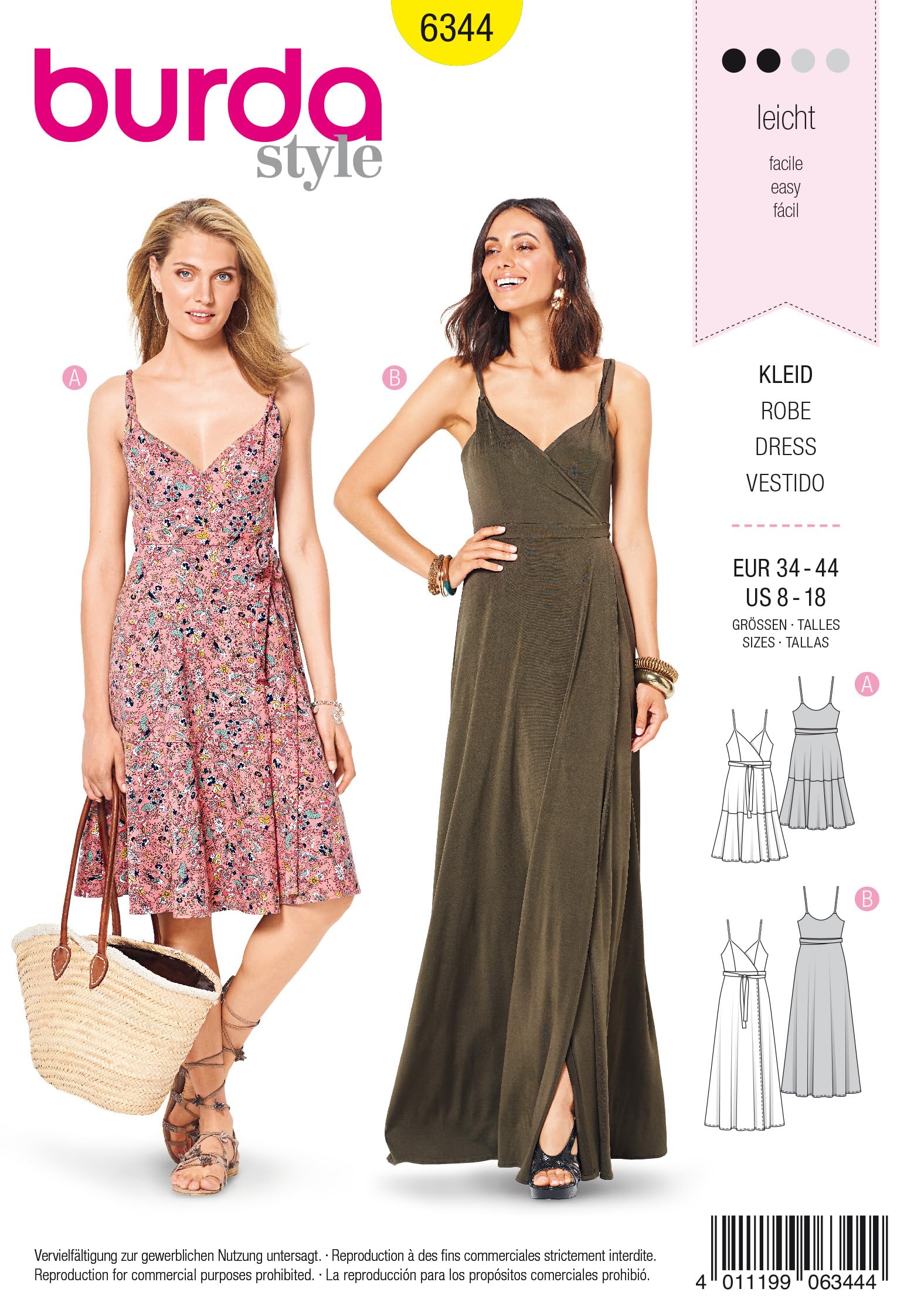 burda-style-papierschnittmuster-damen-kleider-6344-gr-34-44 image 1
