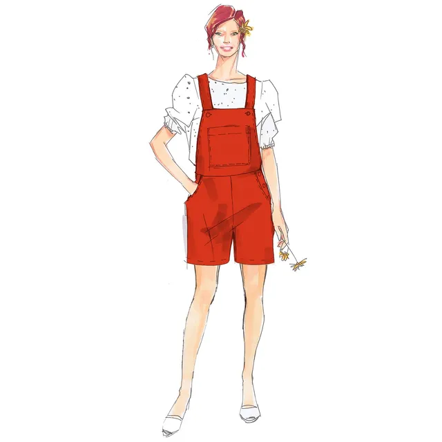 schnittmuster-berlin-latzhose-fanny-damen-kurz-lang-mit-taschen image 1
