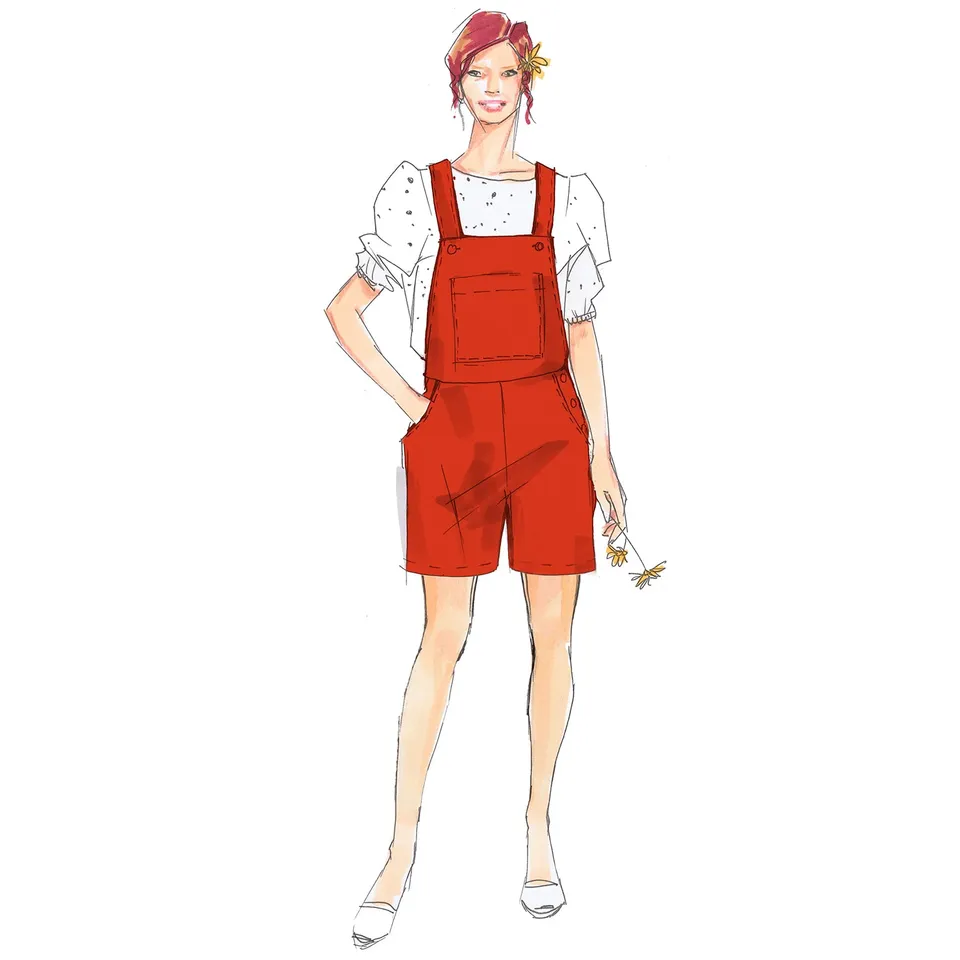 schnittmuster-berlin-latzhose-fanny-damen-kurz-lang-mit-taschen image 1