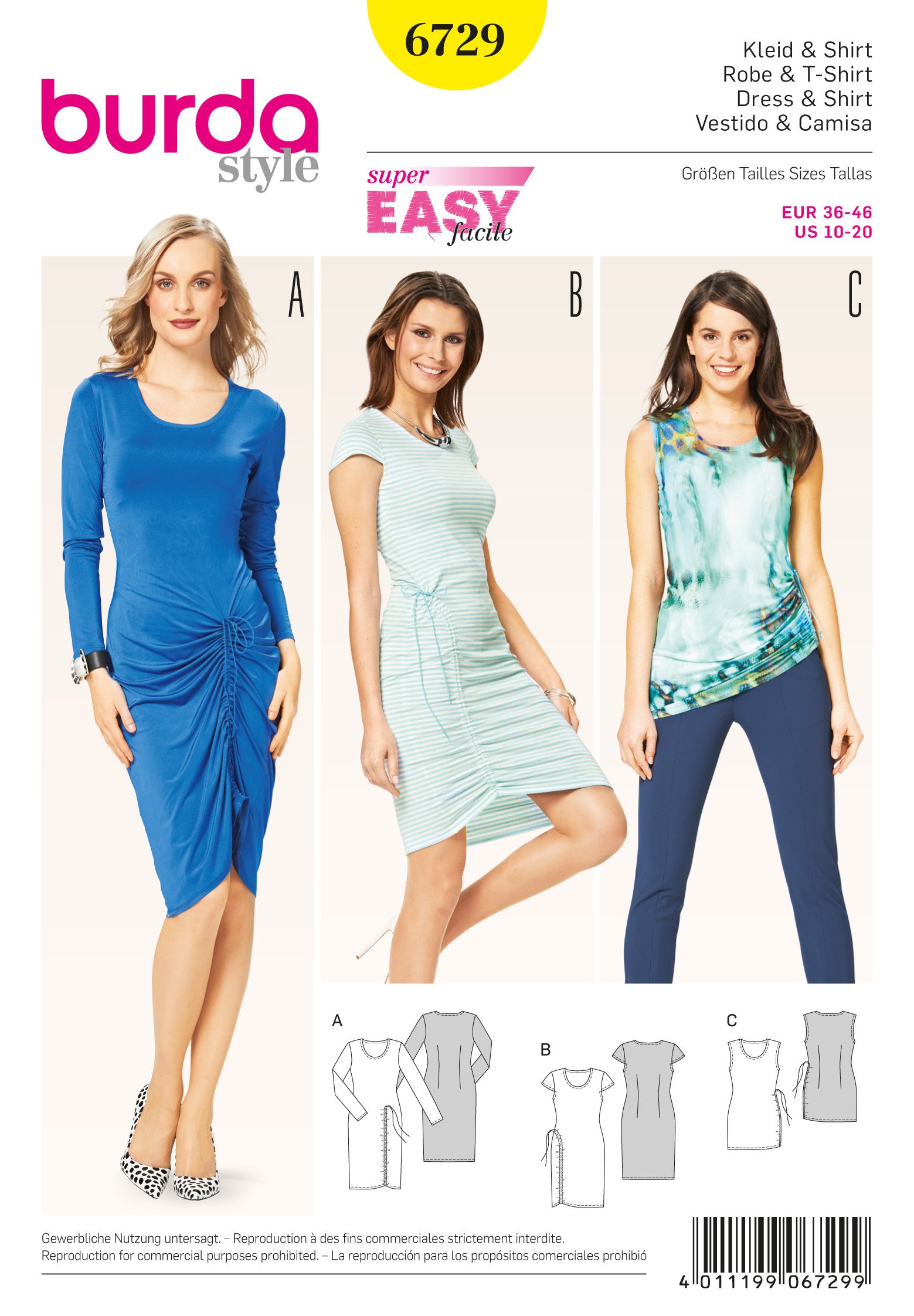 burda-6721-schnittmuster-damen-tr-gerkleid-ausgestellt-gr-34-44 image 5